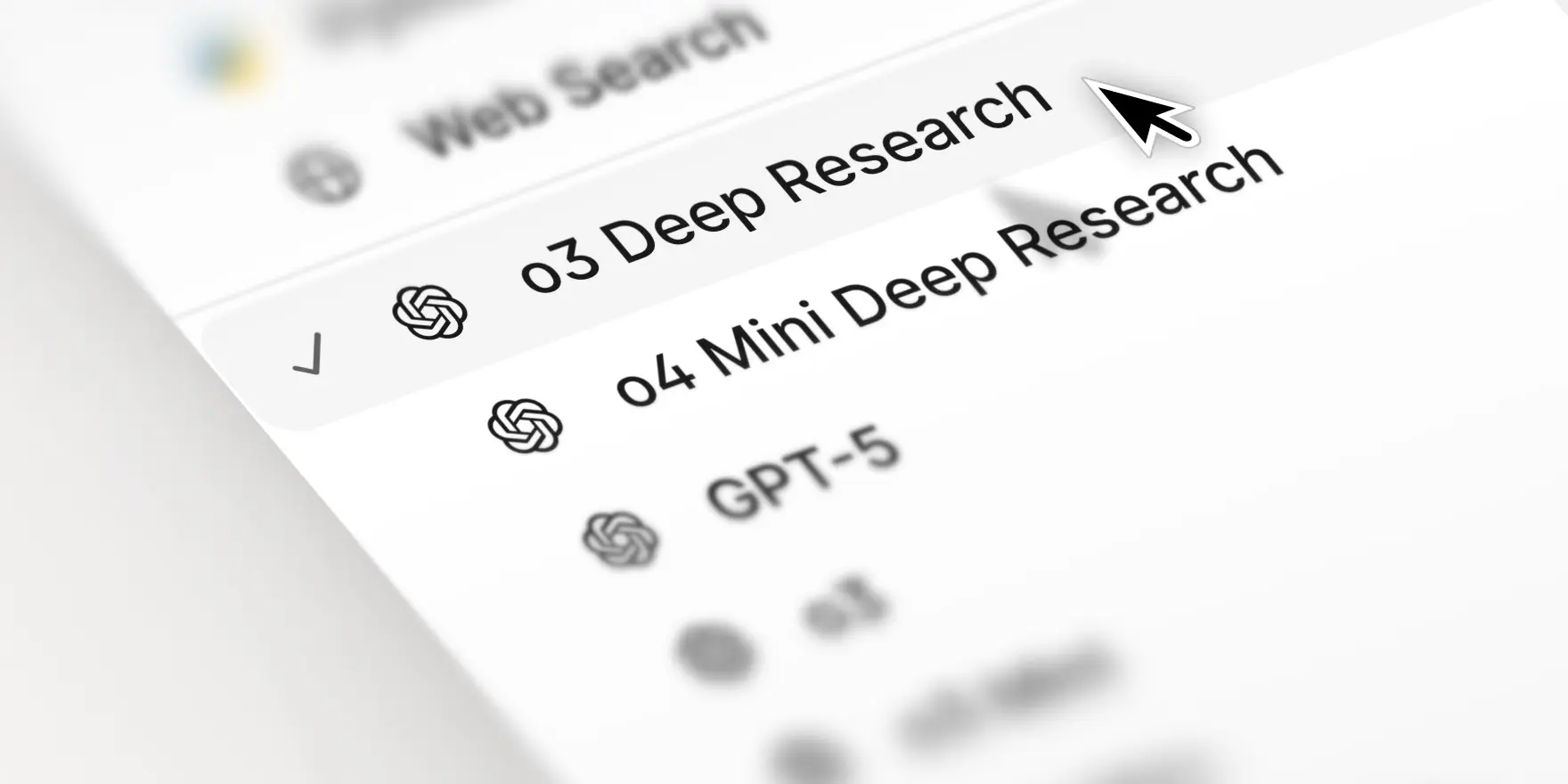 03 Deep Research with a mouse cursor hovering.