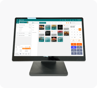 cashier serve customer with abacus point of sale
