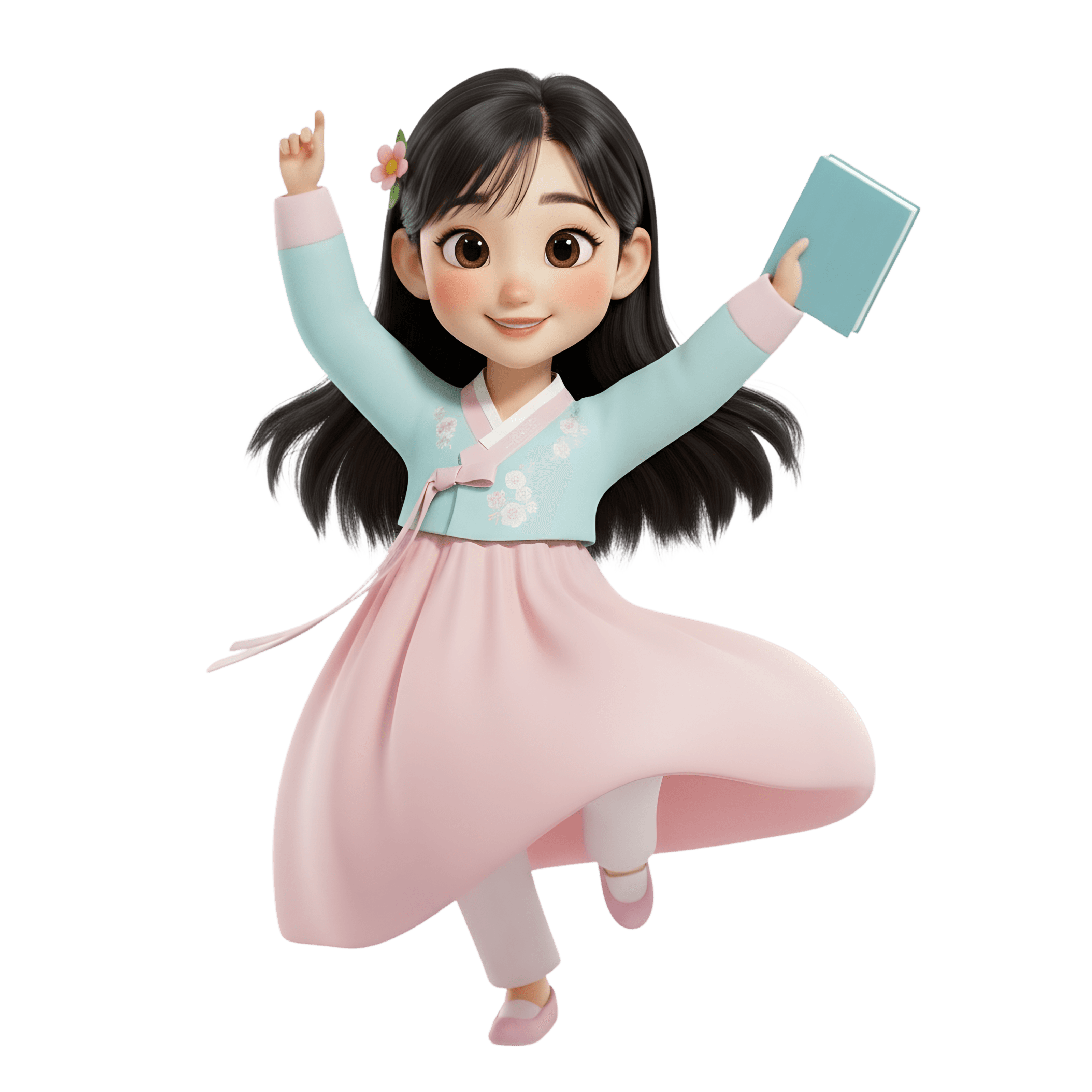 A smilintg girl holding books