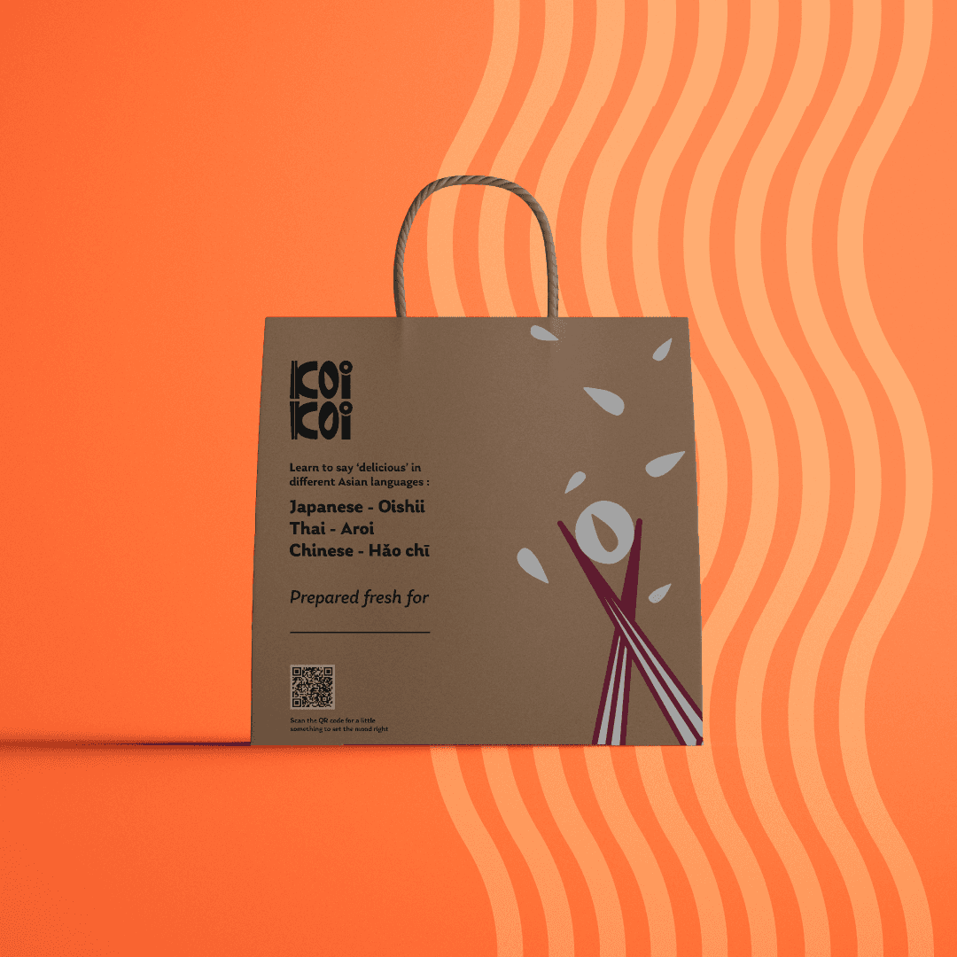  Takeaway bag for Koi Koi, designed by Rare.