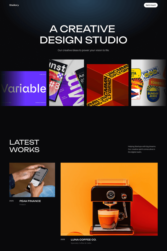 Thumbnail for Stellary, a creative agency Framer template