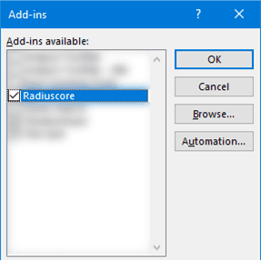 List of excel add-ins.