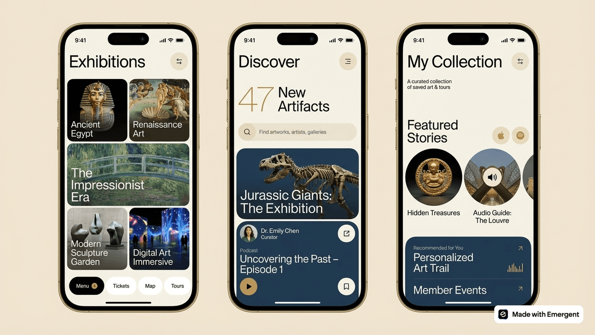 Museum App Made with Emergent