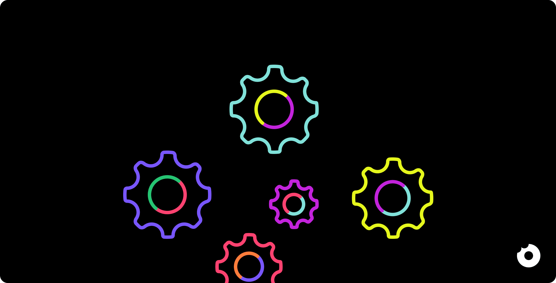 Cluster of gears symbolizing user segments working together