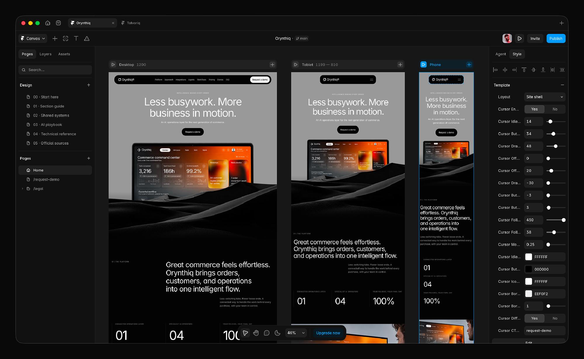 Metrivello Framer template — website layout preview 1