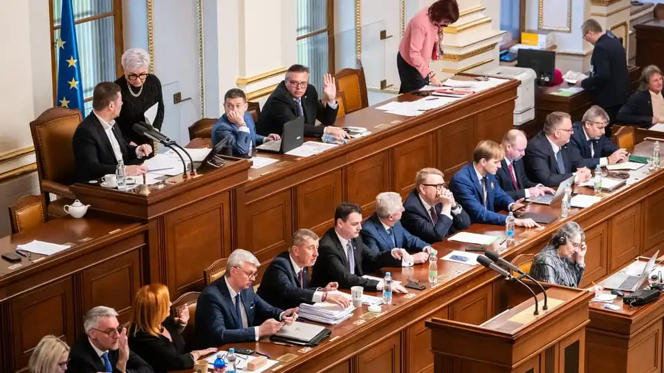 Czech parliament members during a government session
