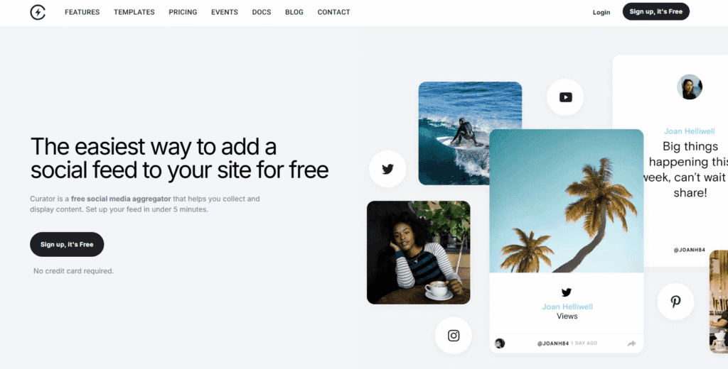 curator behance feed widget