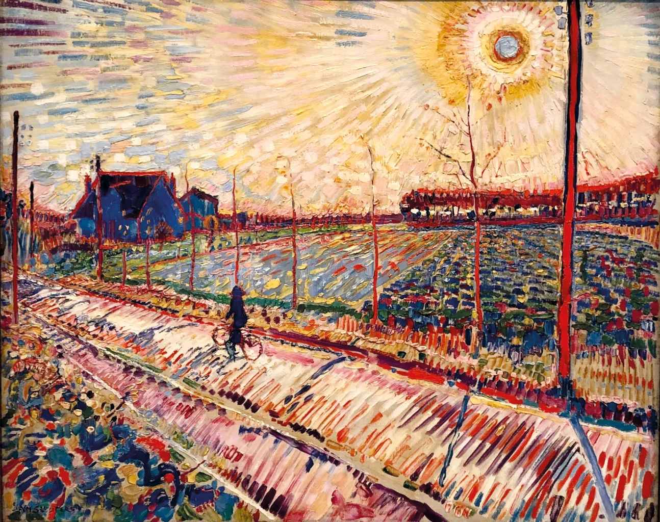 Een schilderij gemaakt van Laren