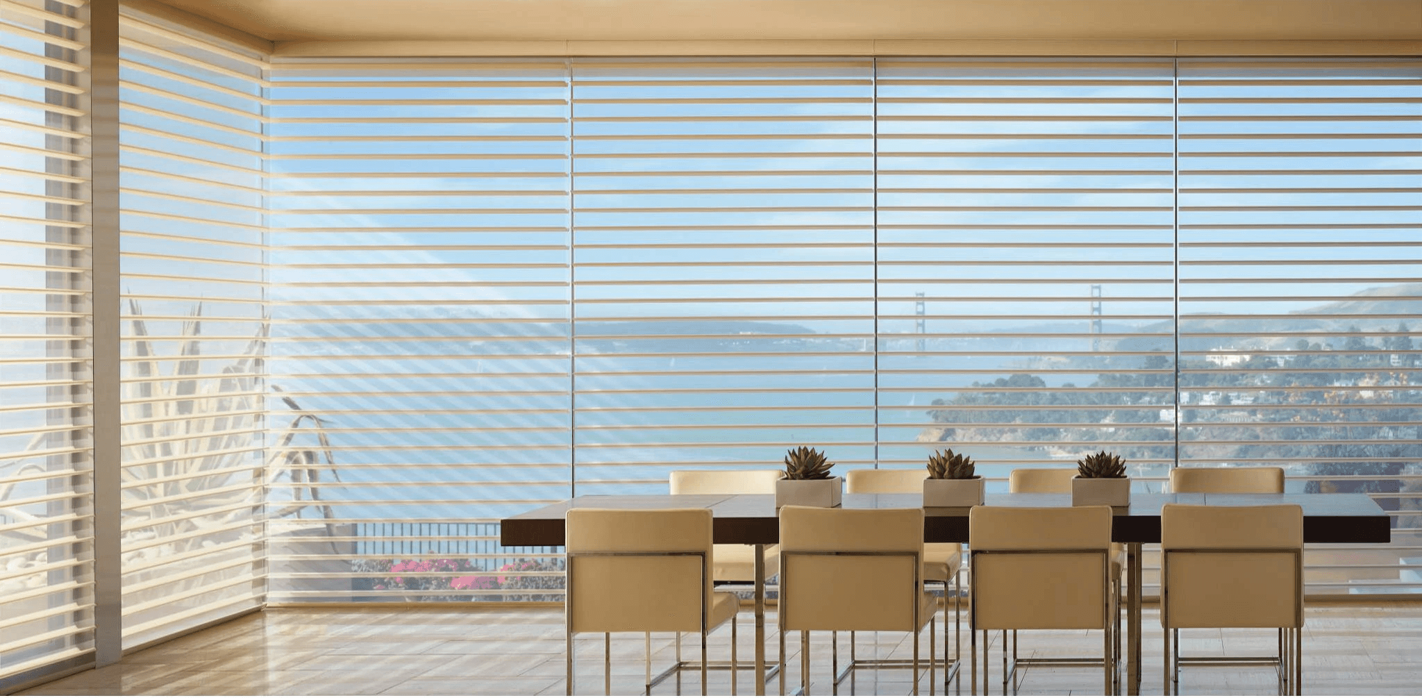 Slihouete Clearview Shades in Contemporary Dining Room