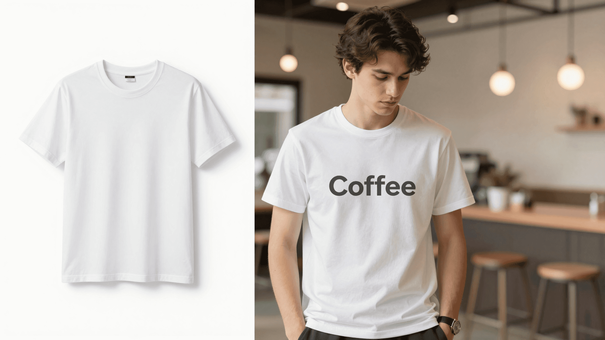 Side-by-side comparison of a generic free mockup and a ListyStyle lifestyle mockup