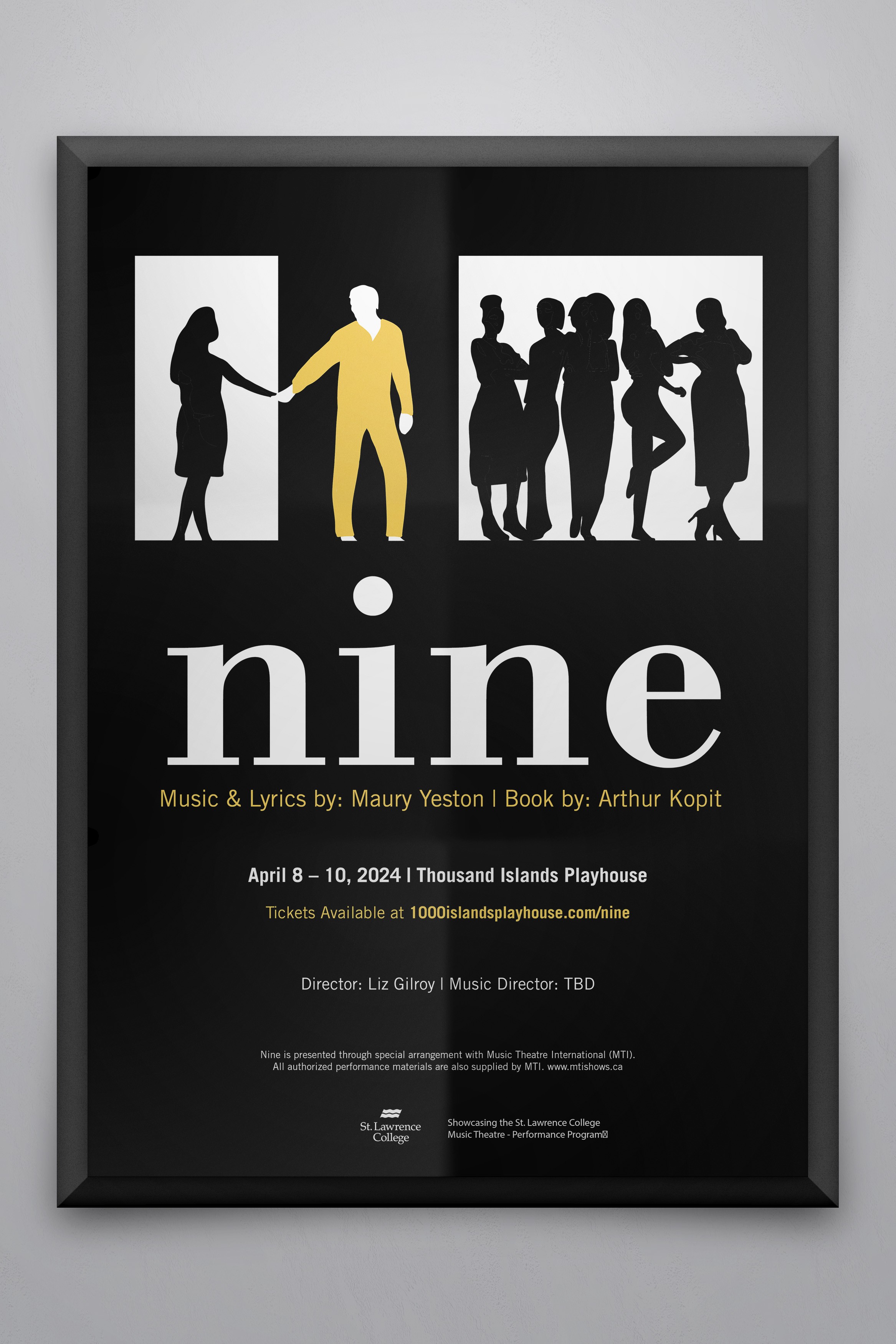 Mockup of the poster for Nine the musical