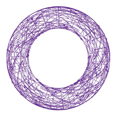 Purple circle with connected lines