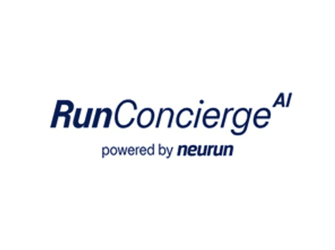 A wordmark that reads "RunConciergeAI, powered by Neurun"
