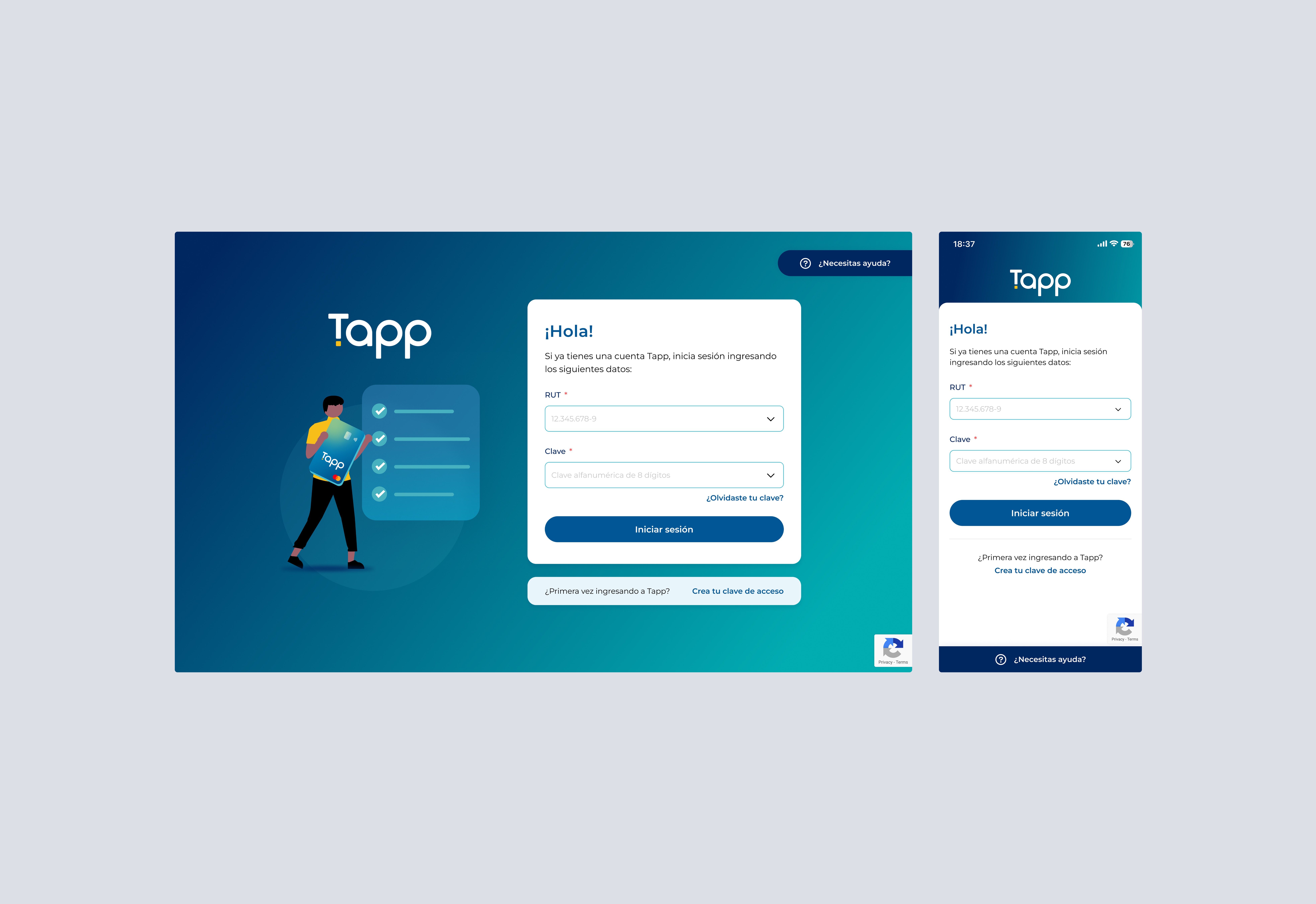 Login Desktop & Mobile