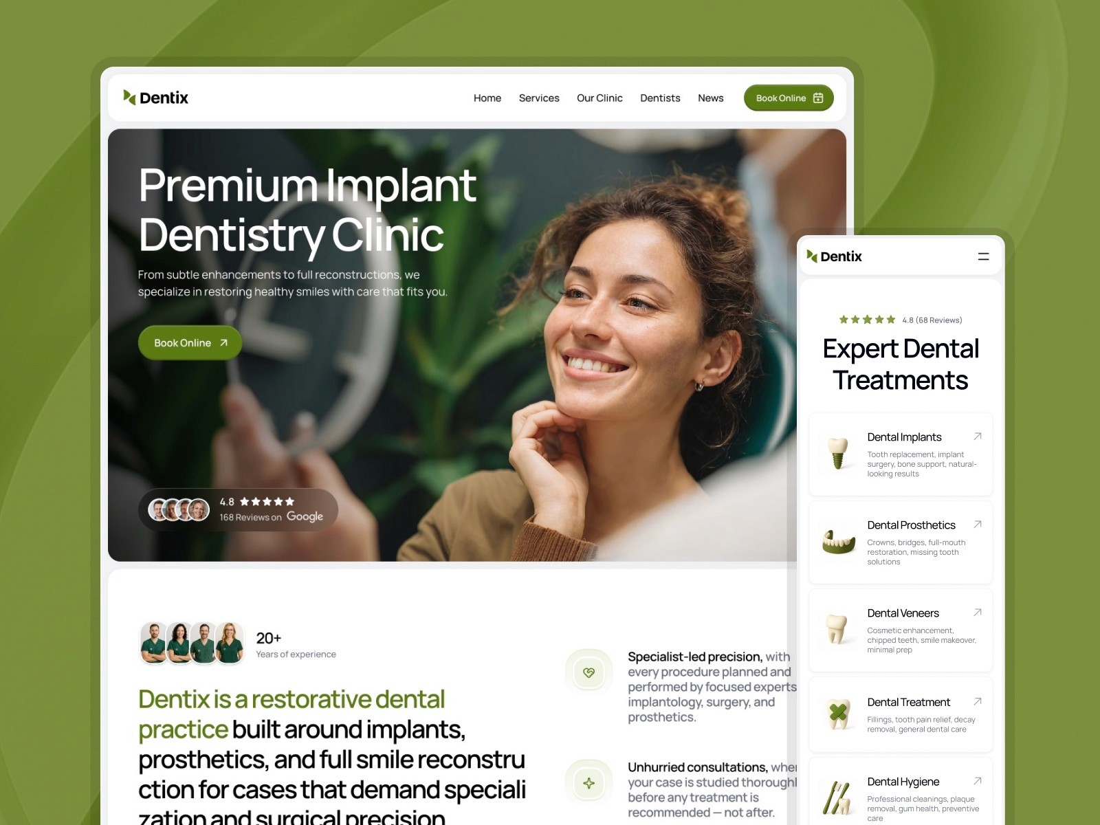 Dentix — 极简现代医疗健康网站设计灵感