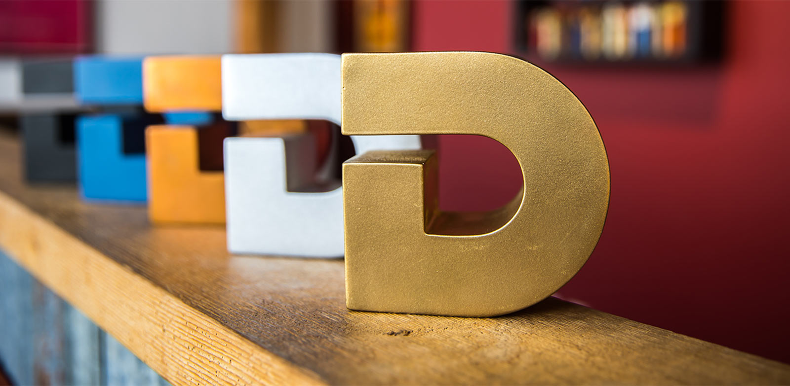 ADDY trophies on ledge