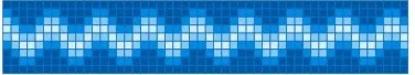 Peak Wave mosaic pool border, 7" wide, Aqua Collection reference B8, Mosaiclegs Art Studio