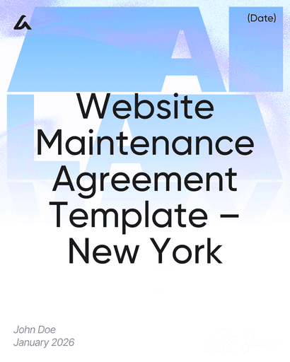 Website Maintenance Agreement Template – New York