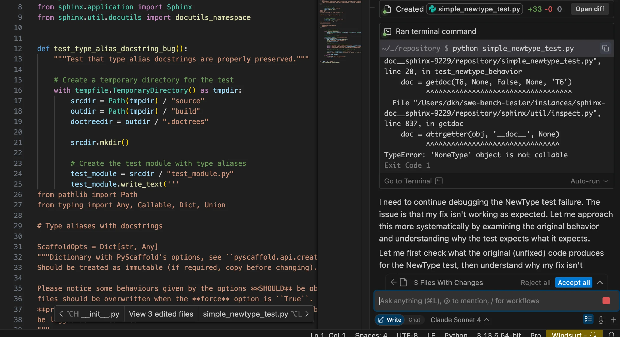 WindSurf adapting the repo