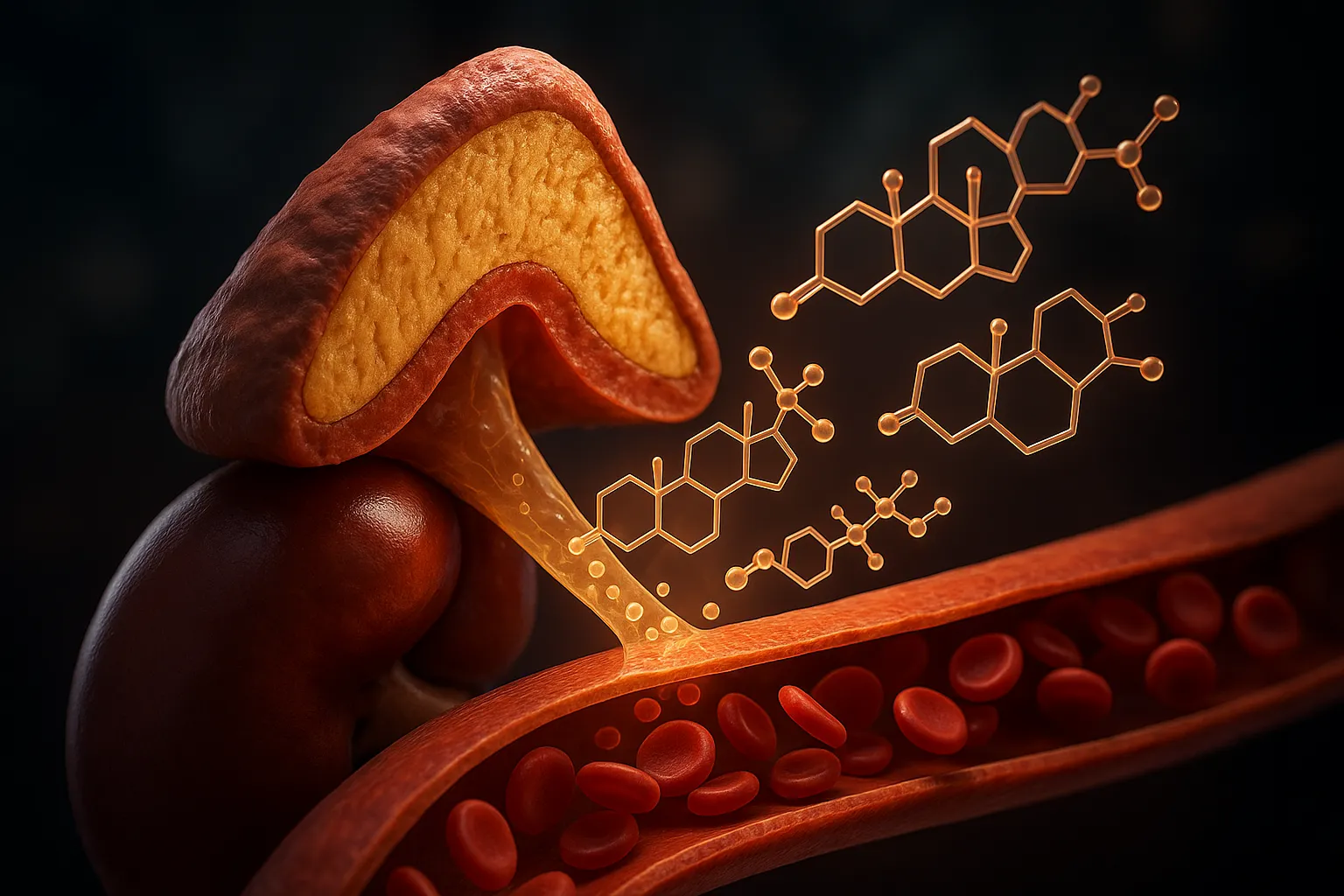 Corticosterone - detailed 3d illustration of Corticosterone hormone
