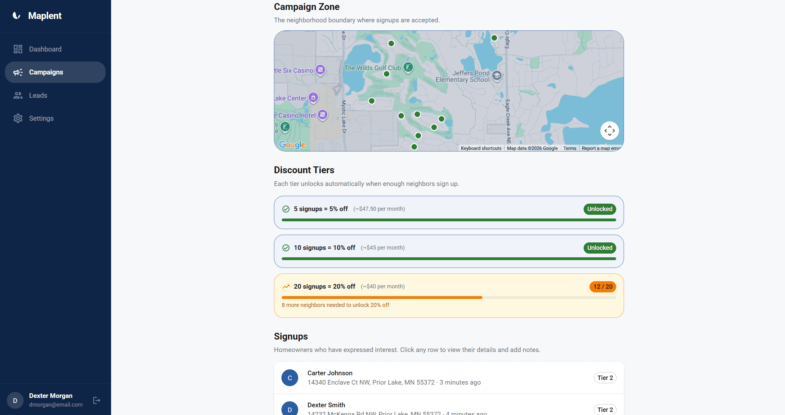 An image of Dreelio's dashboard