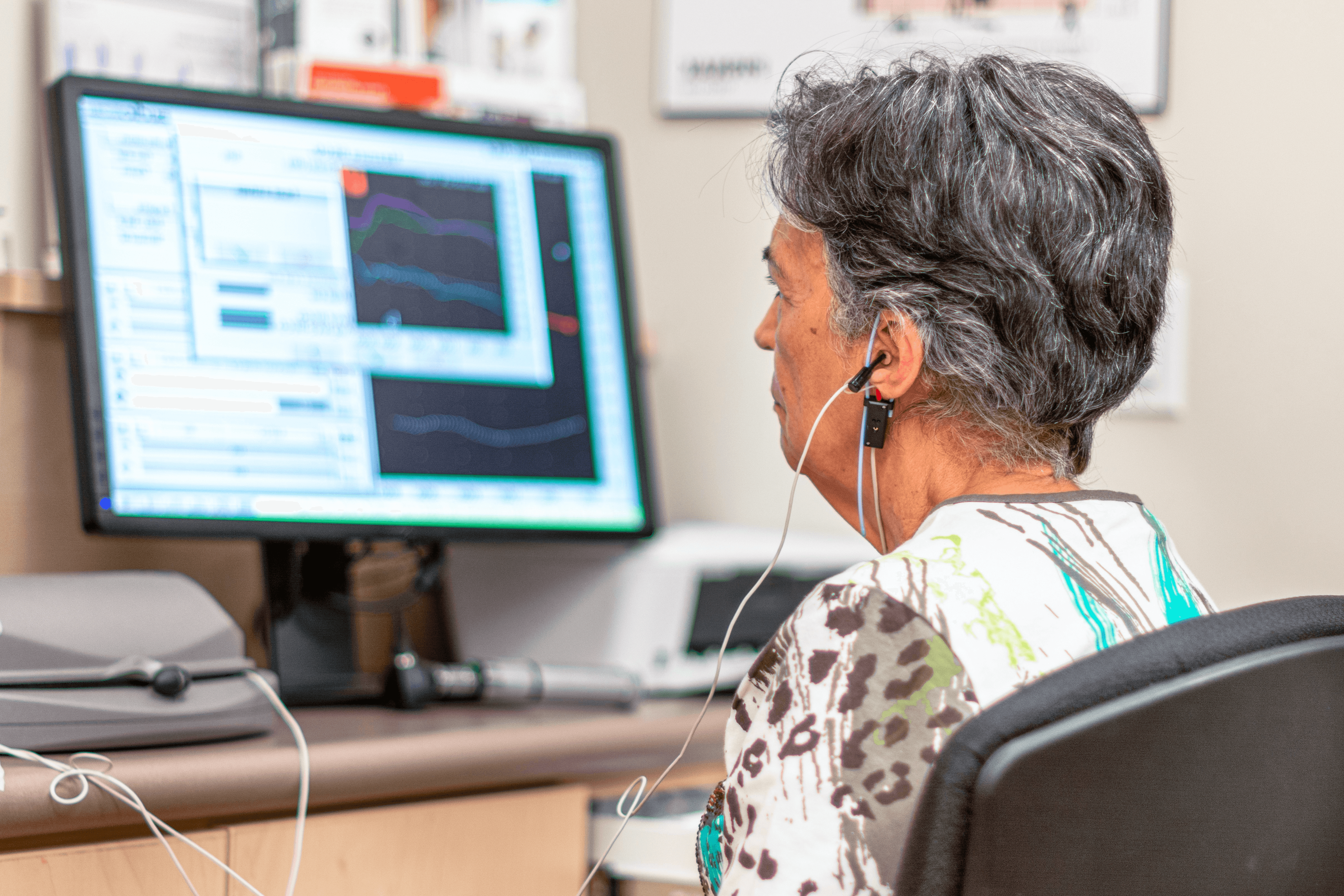a woman with her back to the camera
