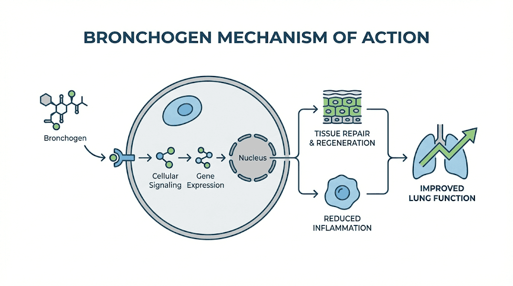 Bronchogen peptide mechanism of action in respiratory cells