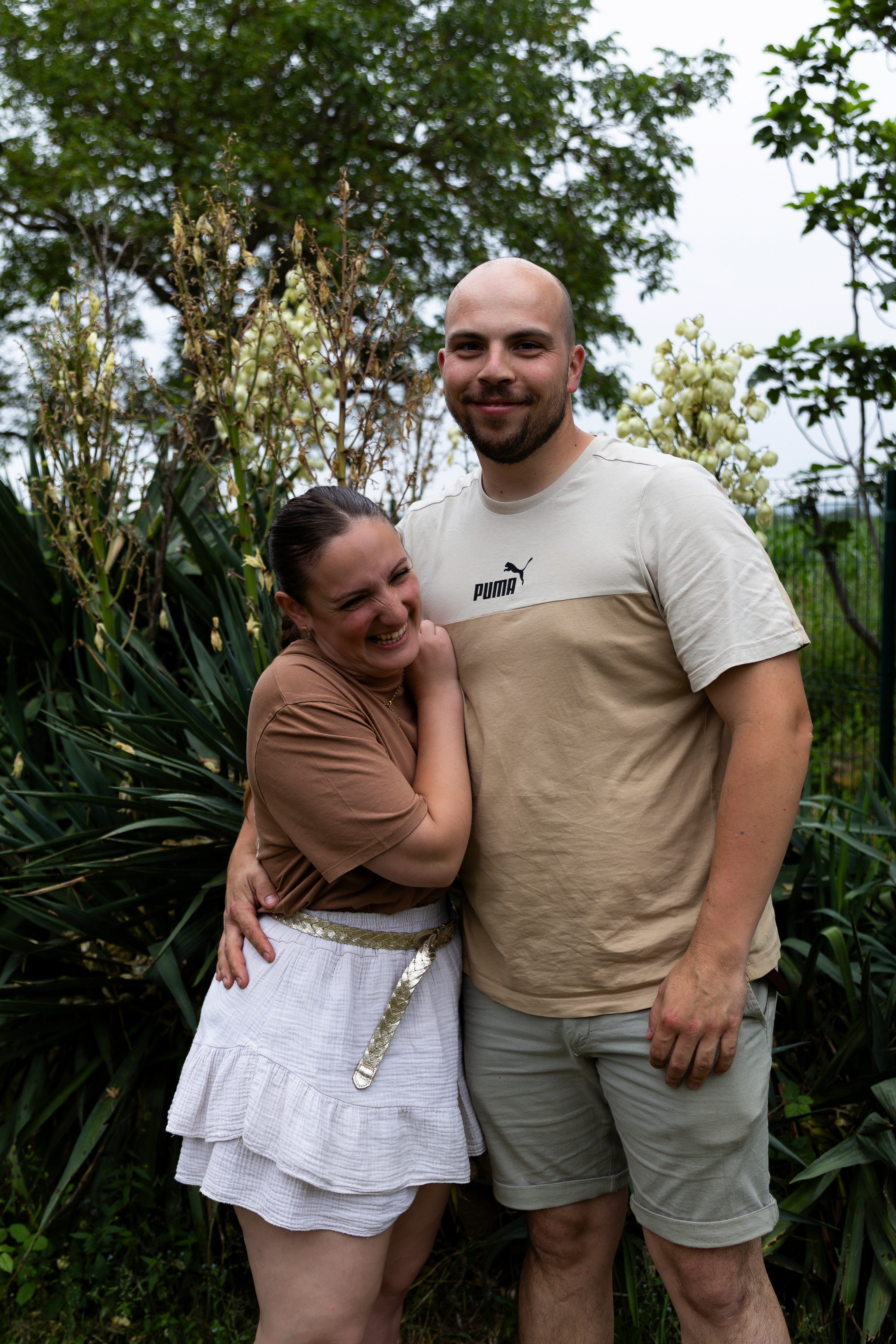 Family posing together for a group portrait.