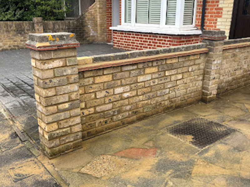 Yellow brick wall repair