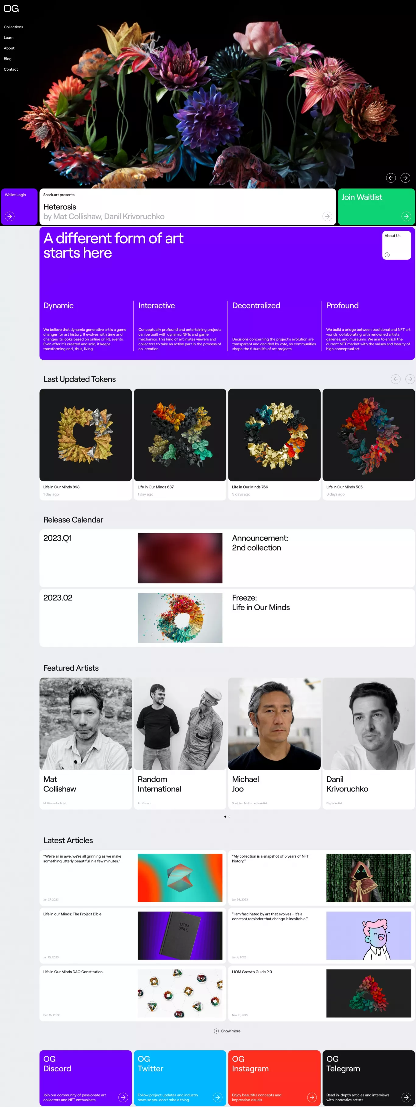 OG.Art other page screenshot showcasing Design and Art design