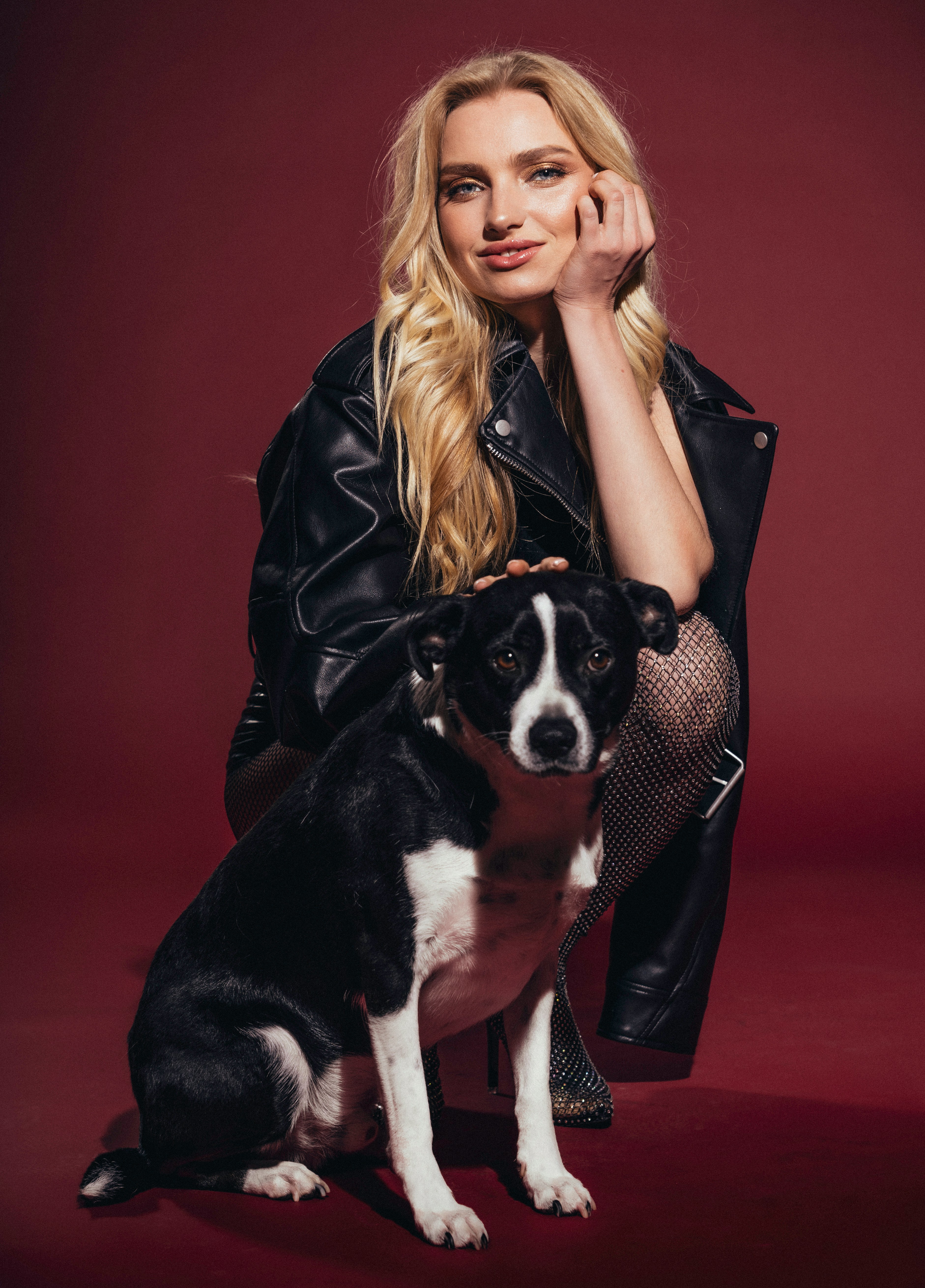 celebrity with a dog