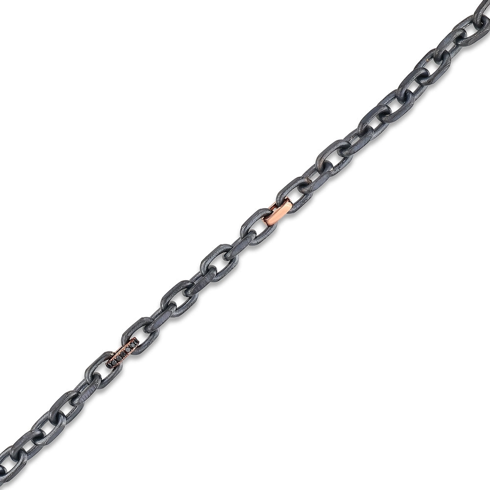 Assos 0.12 Karat Pırlantalı 14 Ayar Rose Altın Erkek Bileklik