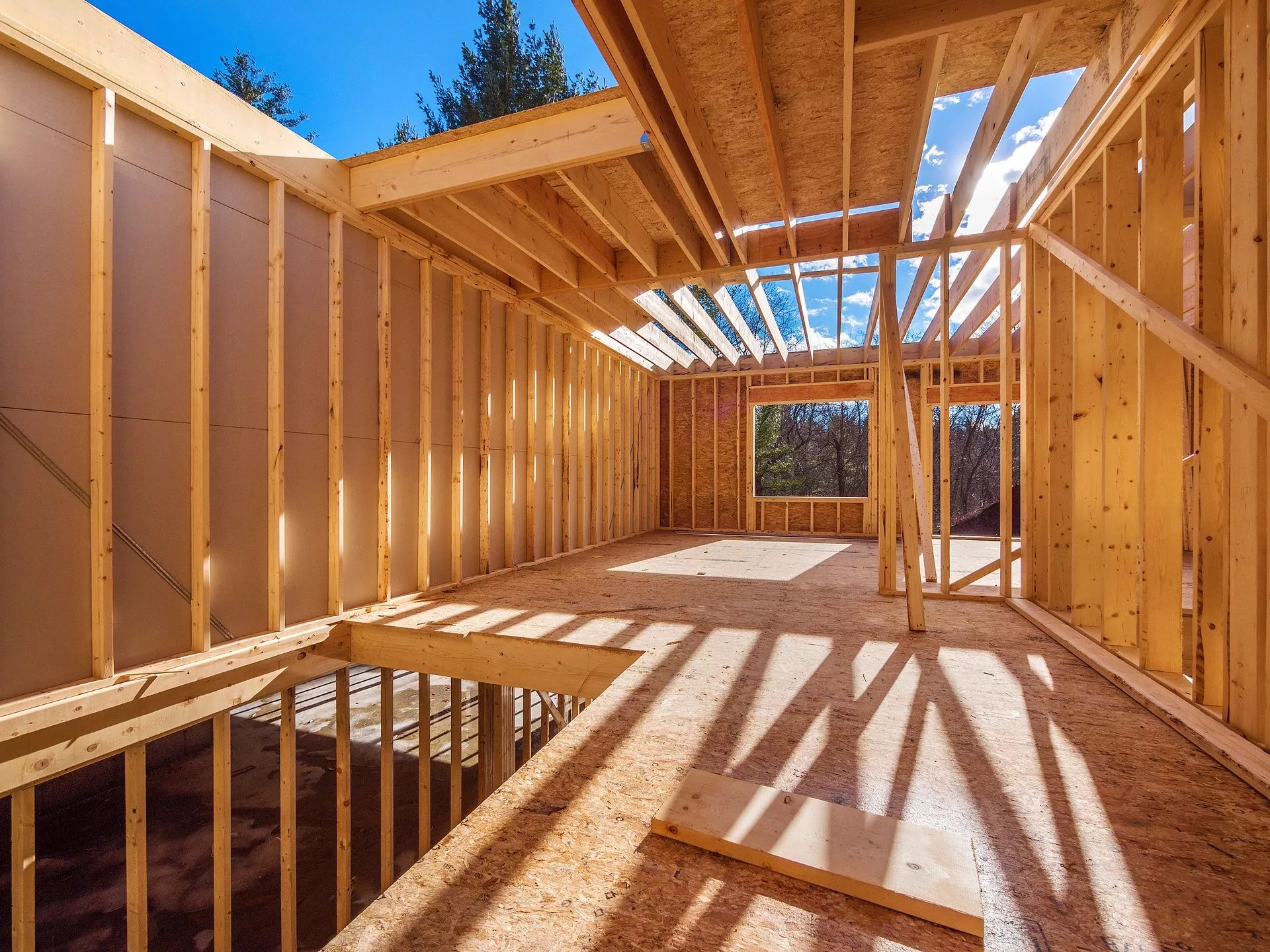 Wood framing structure for custom residential home construction