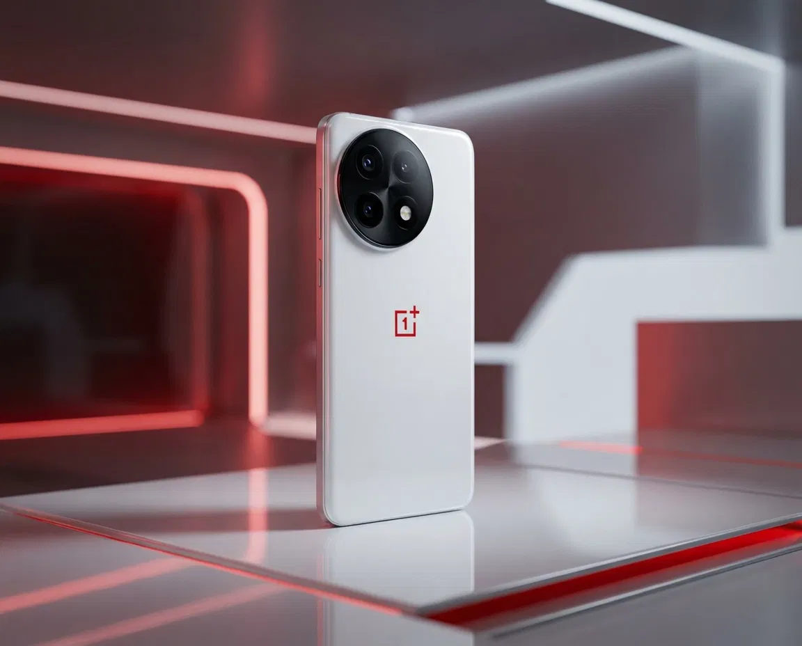 Futuristic concept rendering inspired by the upcoming OnePlus 16