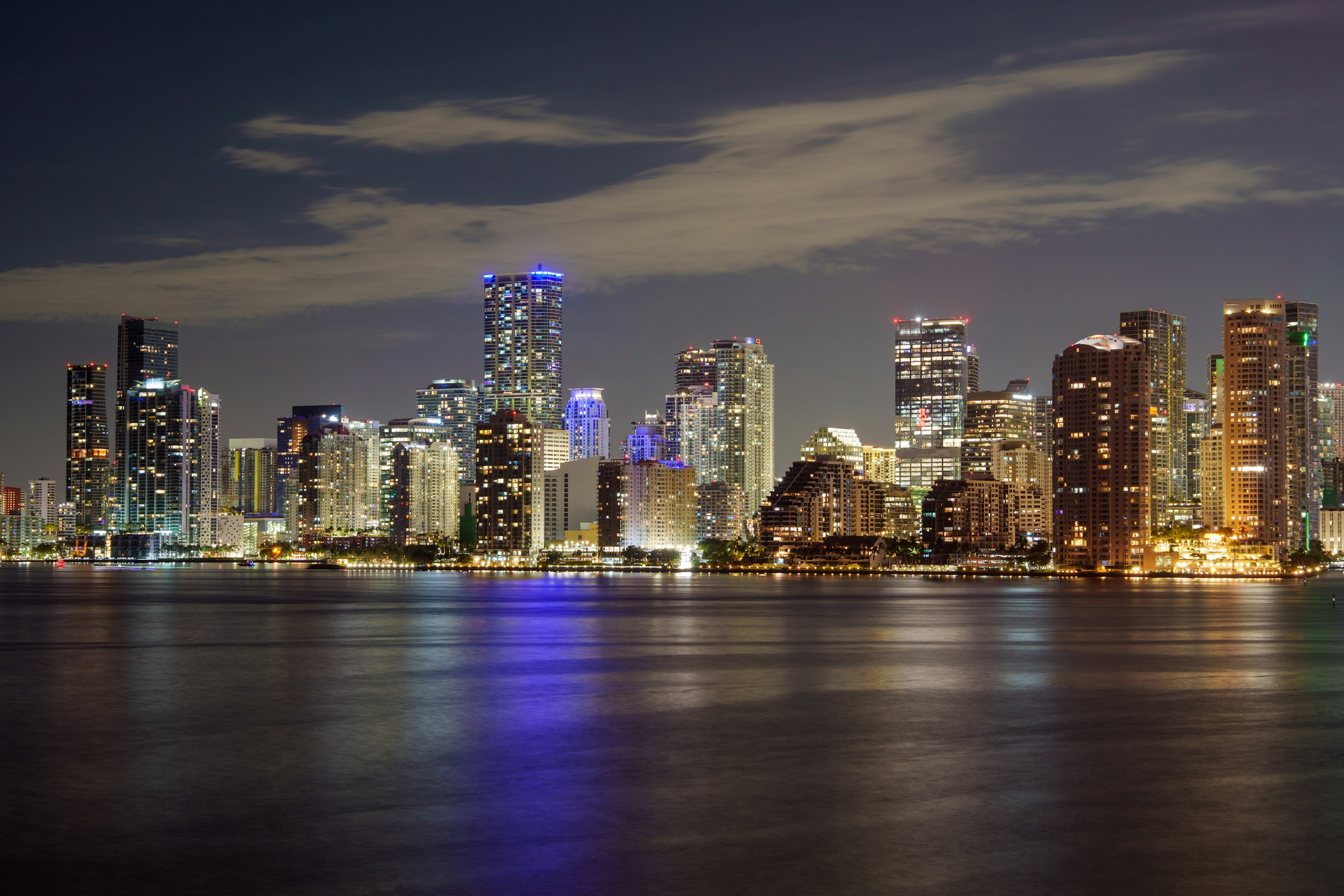 Vibrant city skyline at night