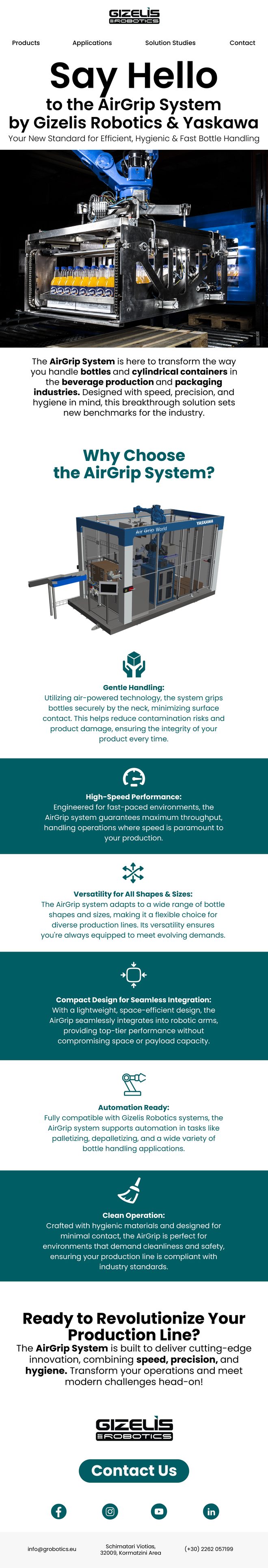 Gizelis Robotics newsletter: Product launch
