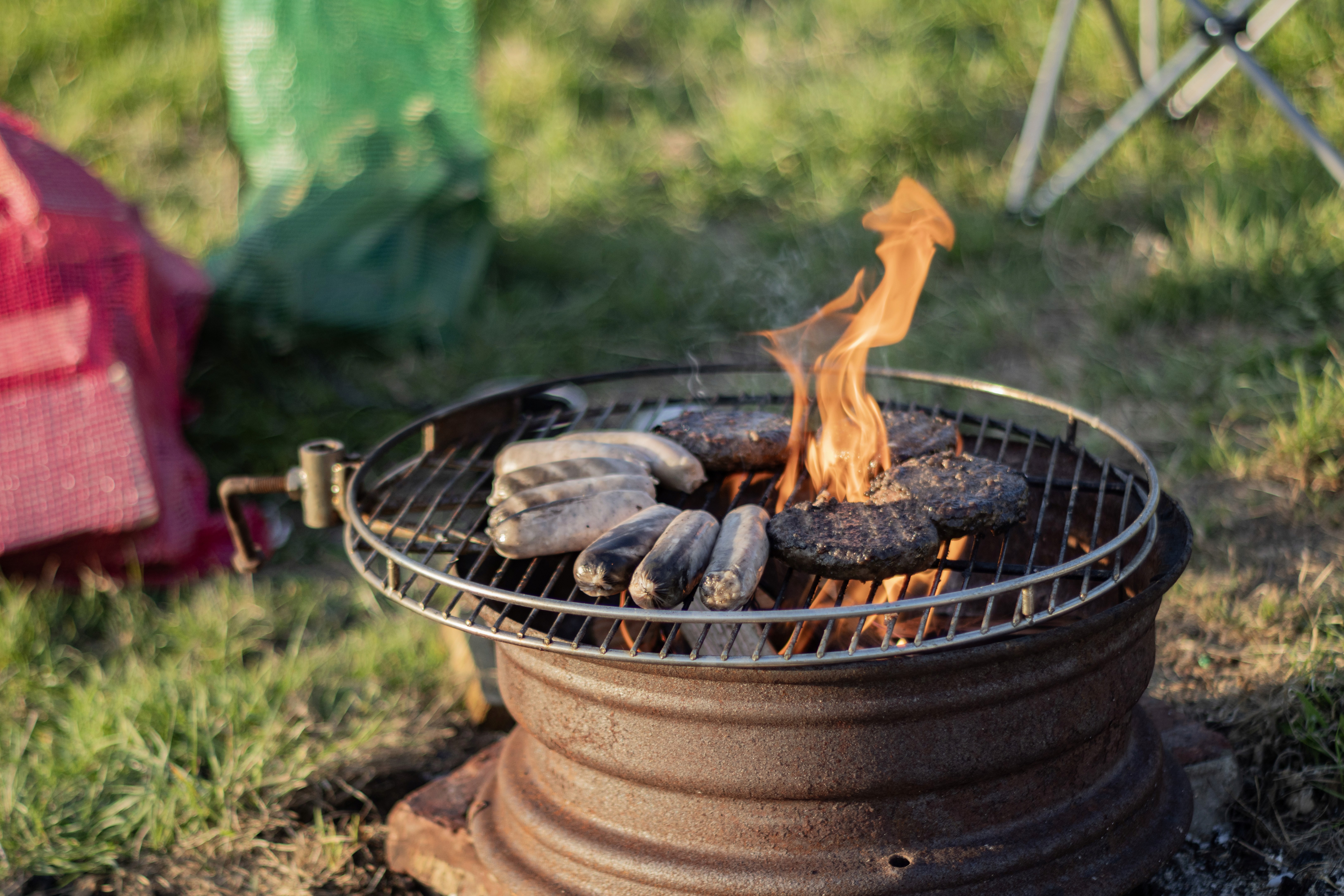 Camp fire at Isfield Camp Sussex