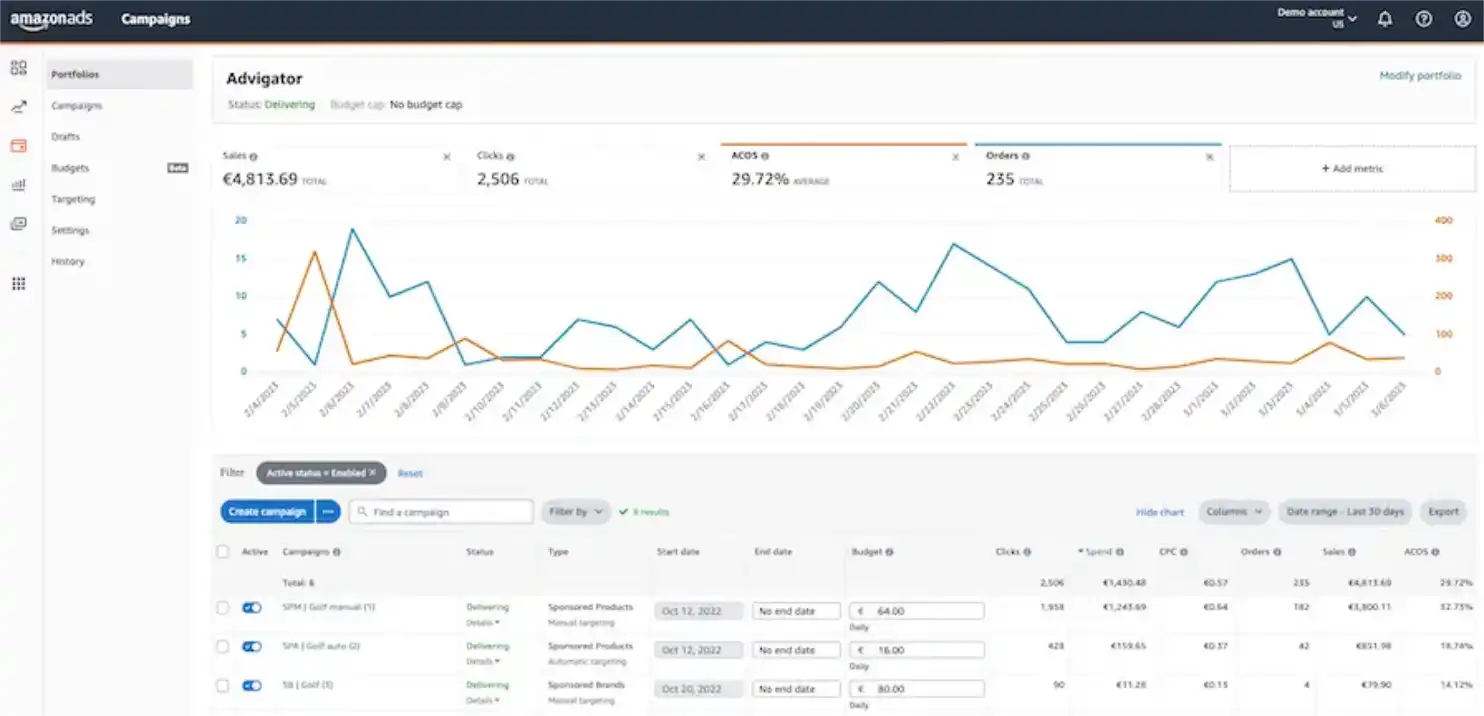 screenshot amazon advigator