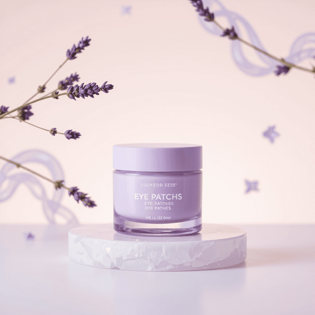 product photography of a jar of eye patches