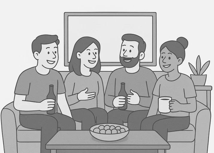 Discussion animé entres membres de l'Association Döc Chez l'HAbitant