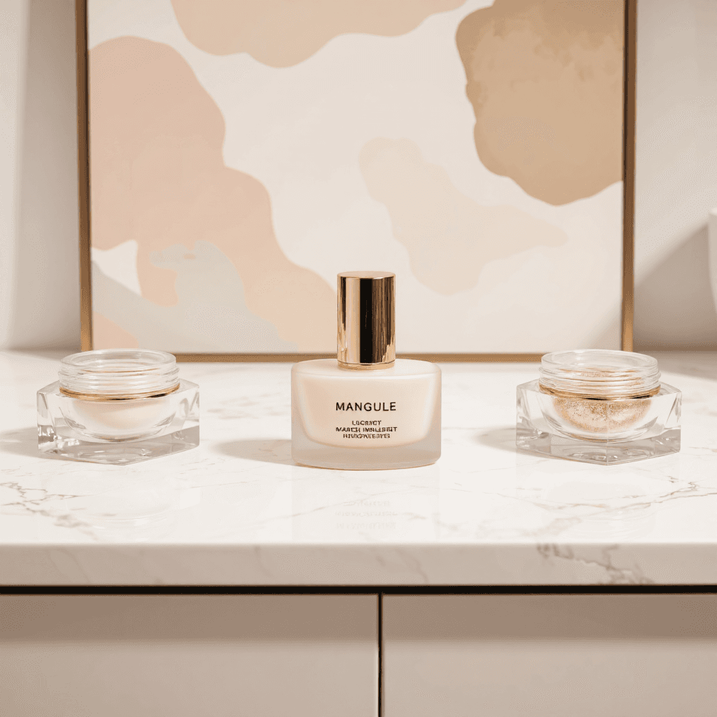 product photography of Cosmetic item placed for a product shoot