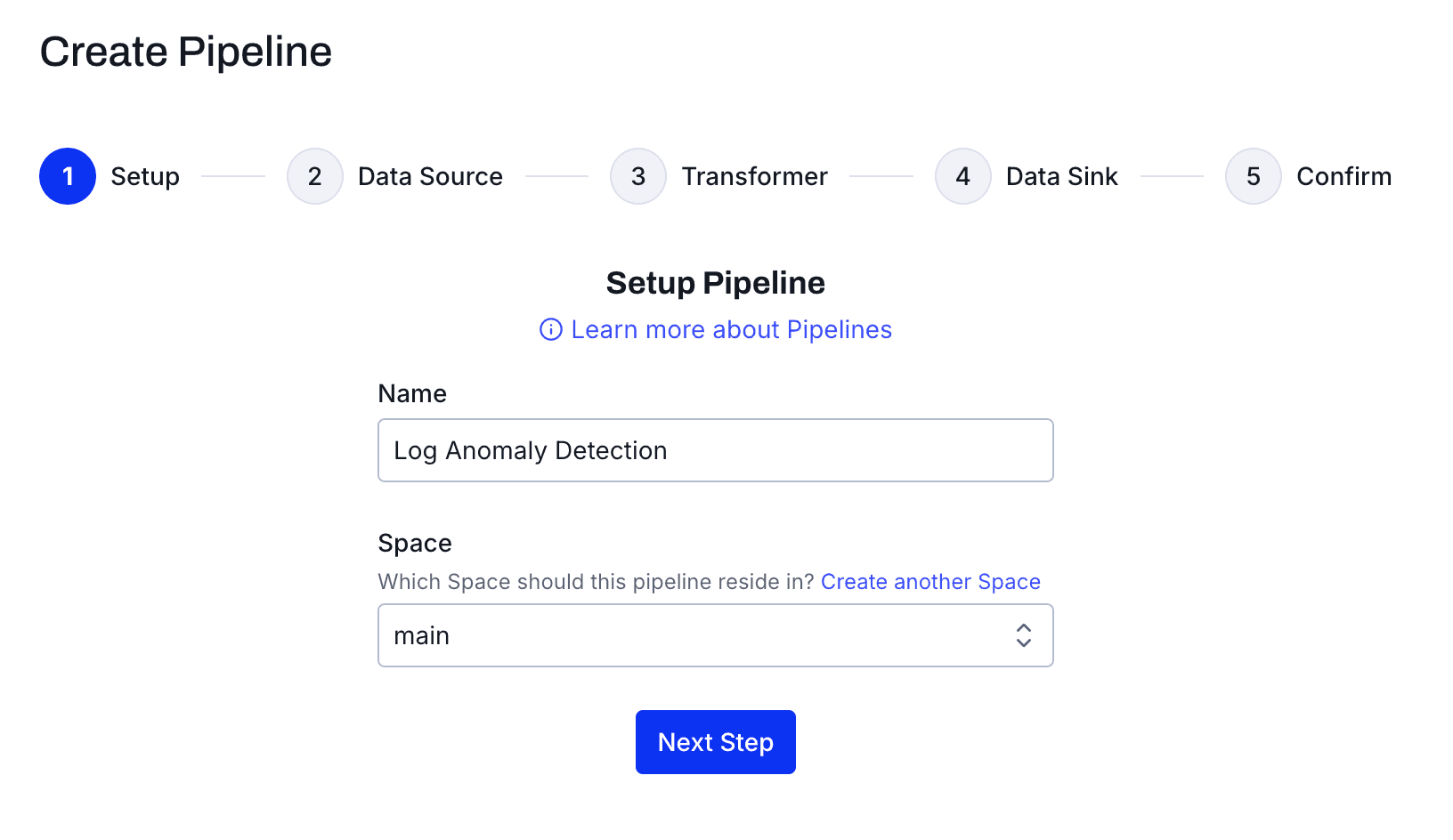 Data anomaly detection blog - Create a New Pipeline.png
