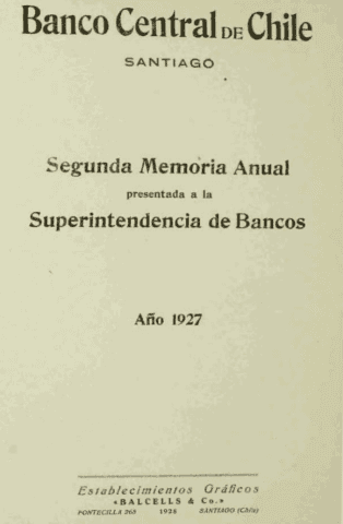 Banco Central de Chile. Memoria Anual 1927