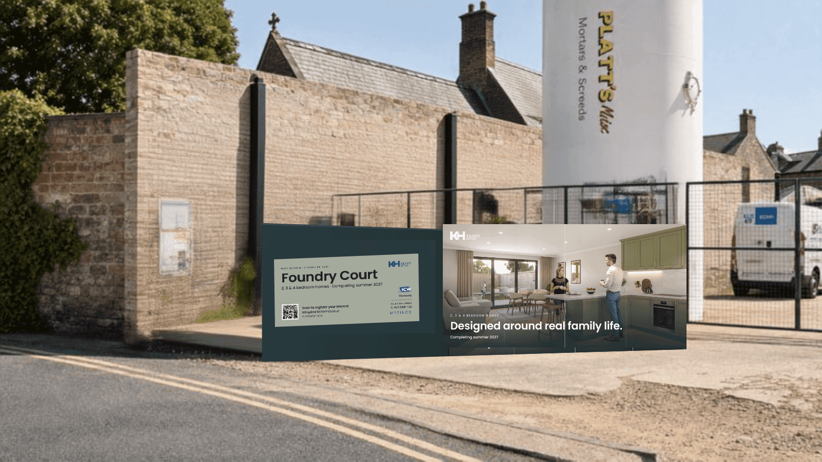 Road frontage hoarding mockup