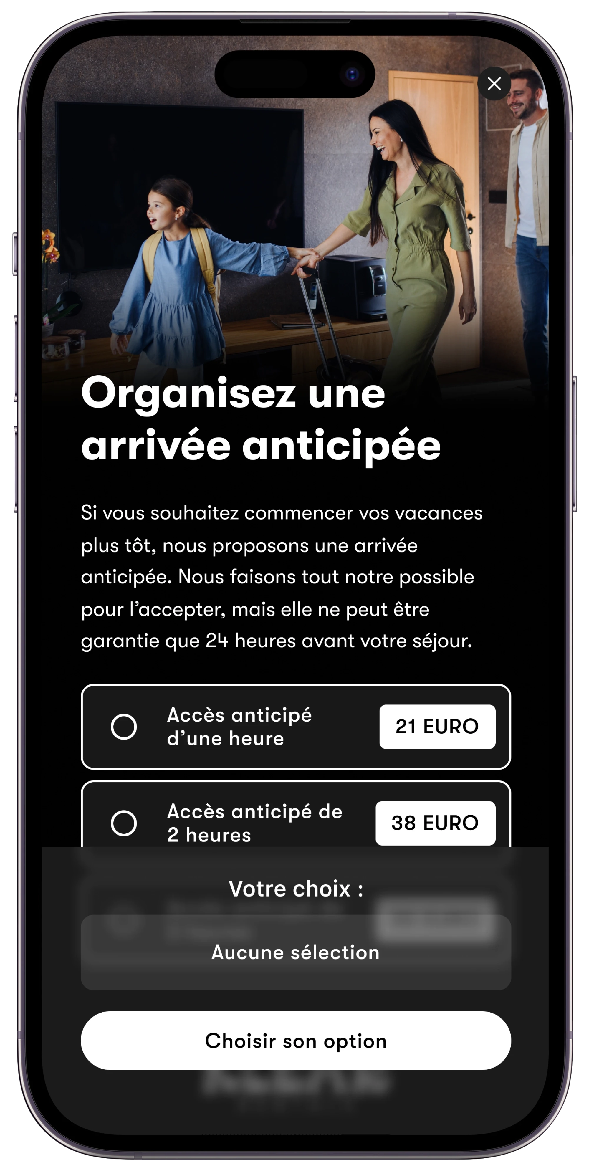 Early Check-in Upsell