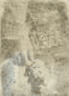 herd of sheep on road painting