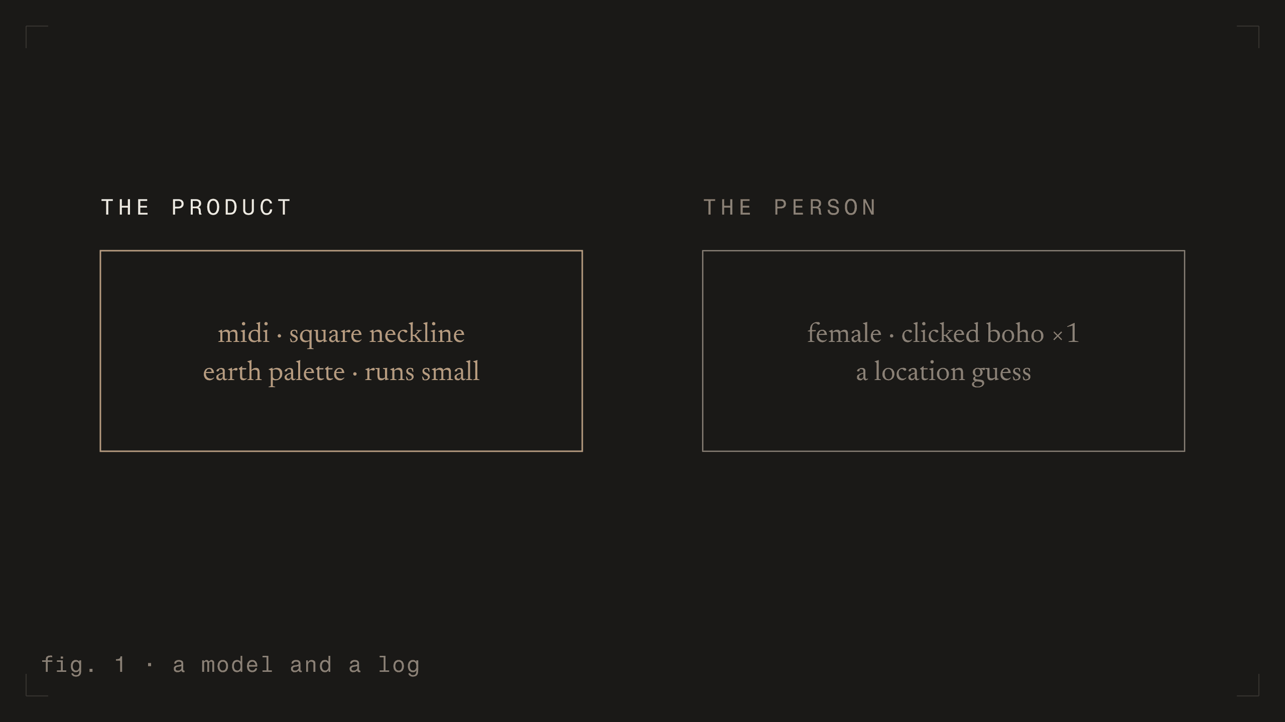 fig. 1 - a model and a log [dark]