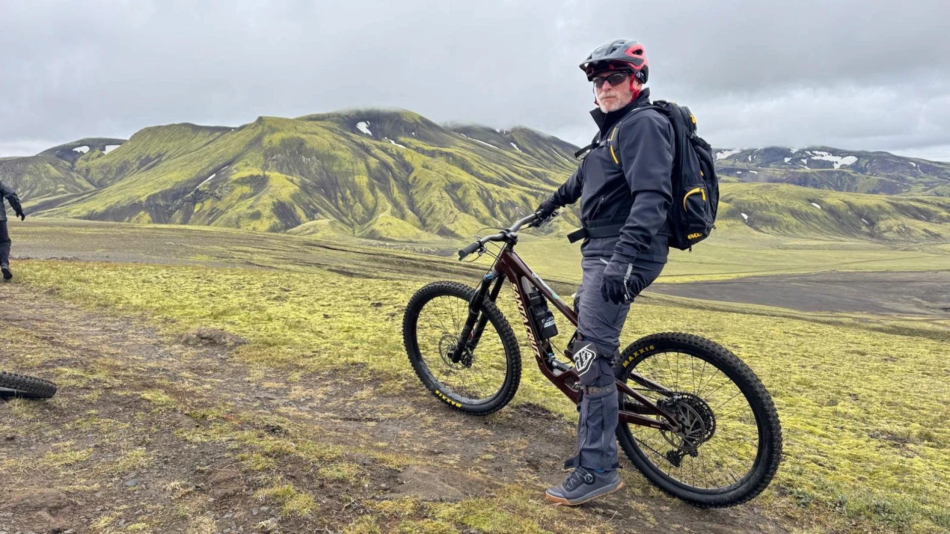 one man on a bronson bike in Iceland highlands