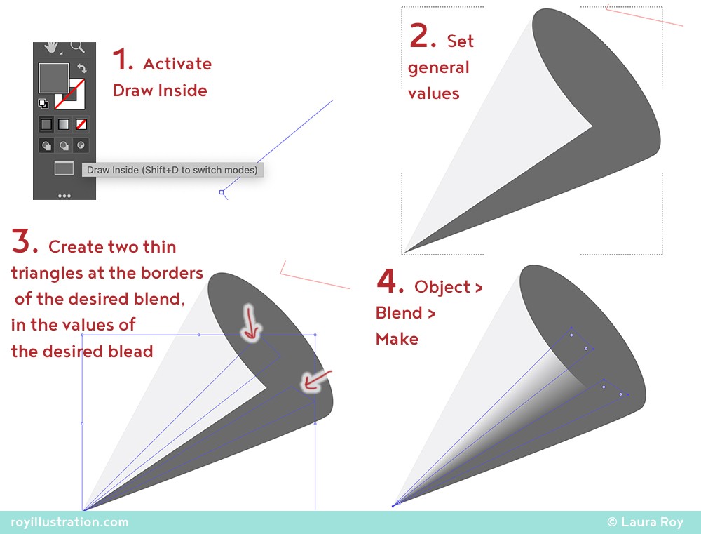 Rendering a Matte Cone in Illustrator
