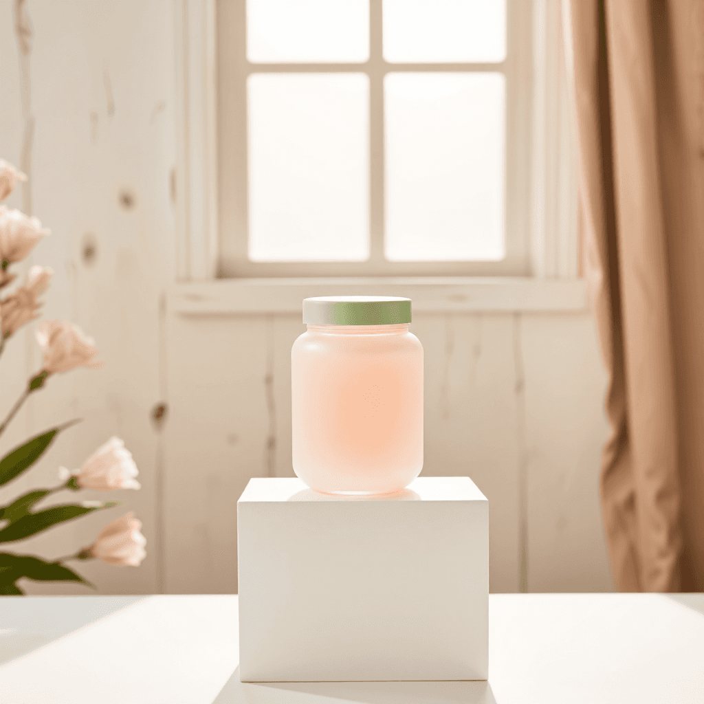 product photography of a jar of lip mask, used for moisturizing lips